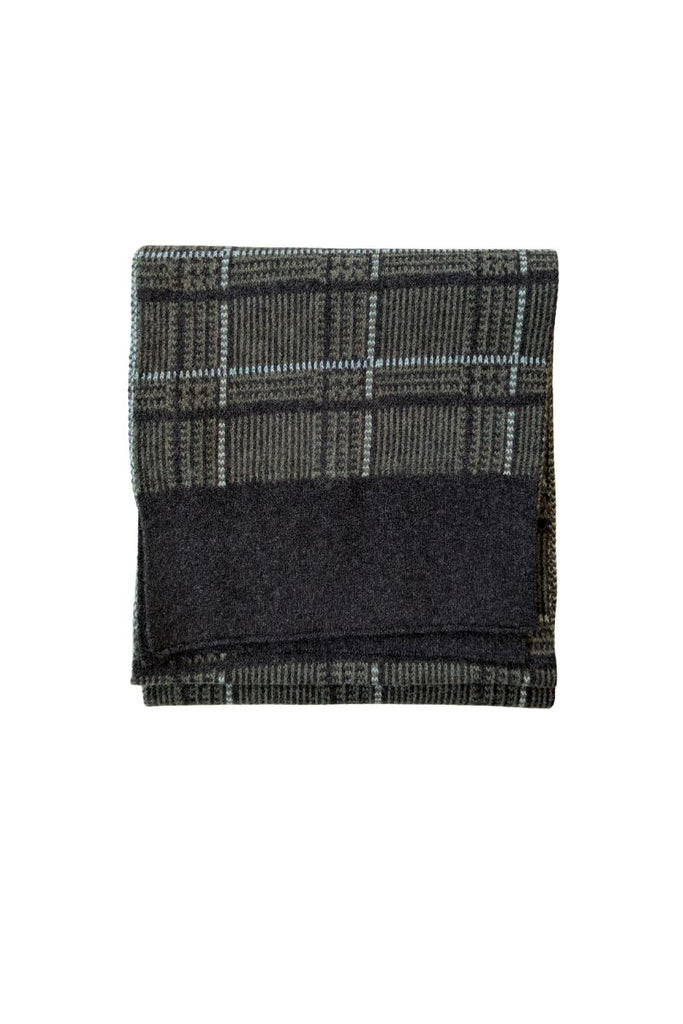 B&L Coal + Olive Check Scarf