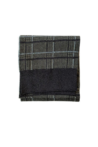 B&L Coal + Olive Check Scarf