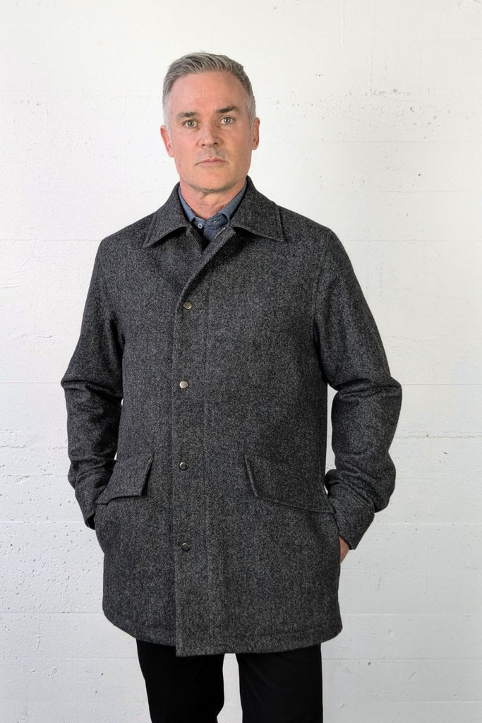 Orion Coat Donegal Grey Wool