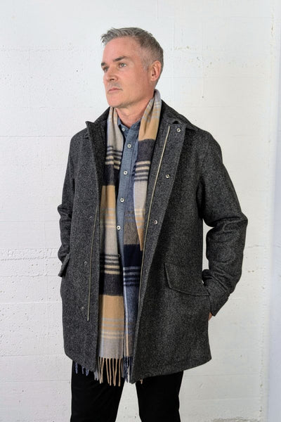 Orion Coat Donegal Grey Wool
