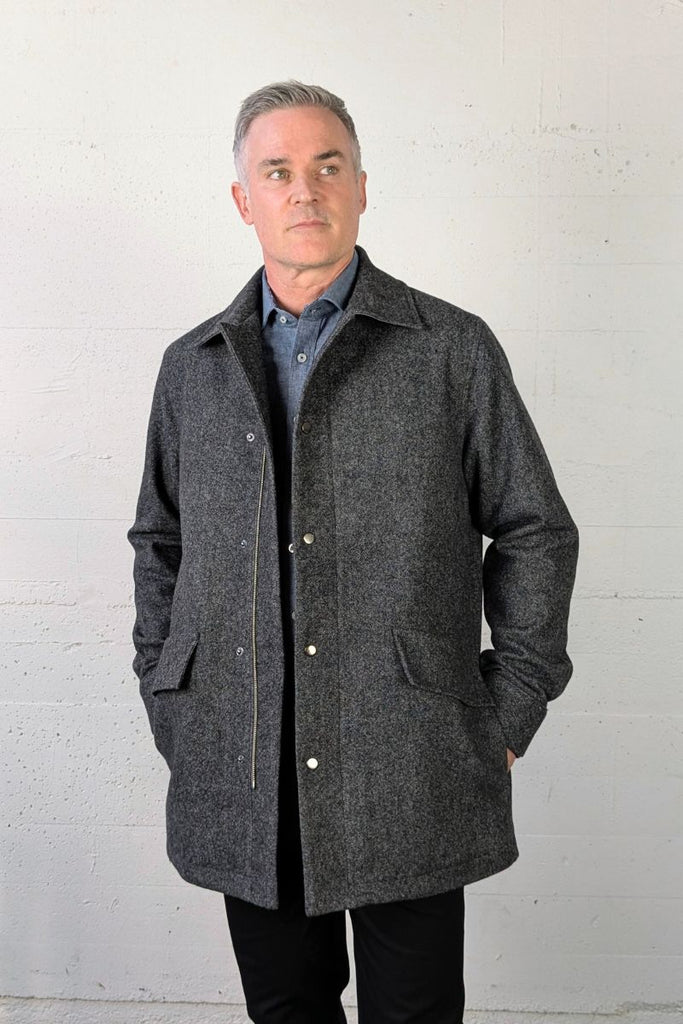 Orion Coat Donegal Grey Wool