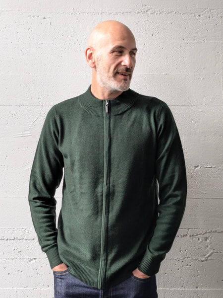Full Zip Cardigan Forest Green