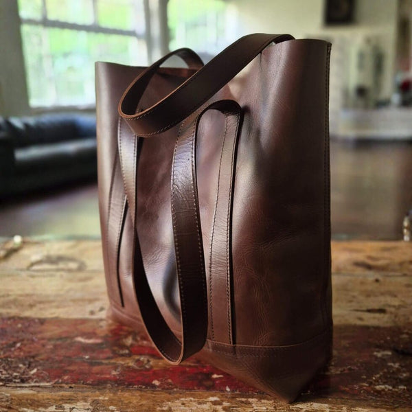 Chestnut Brown Leather Everyday Tote Bag
