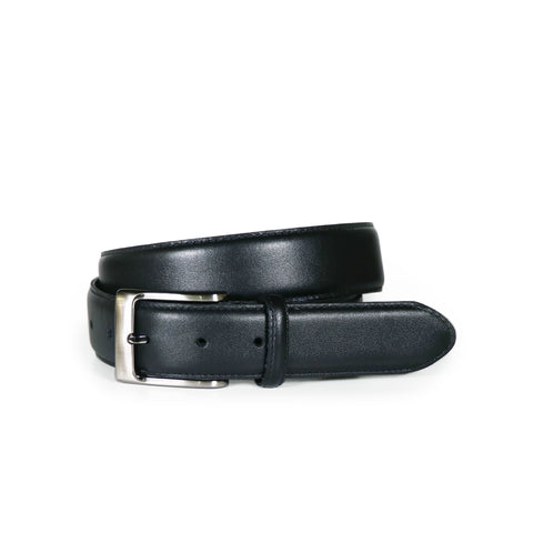 Dress Belt Black Rolled Edge
