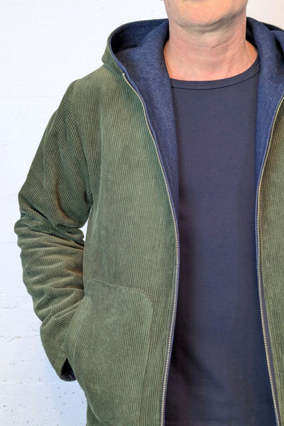 Reversible Jacket Moss Cord/Blue Denim