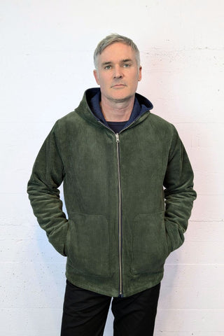 Reversible Jacket Moss Cord/Blue Denim