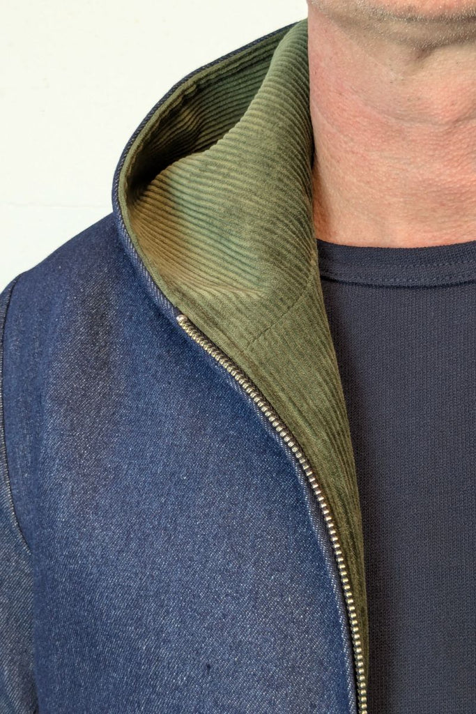 Reversible Jacket Moss Cord/Blue Denim