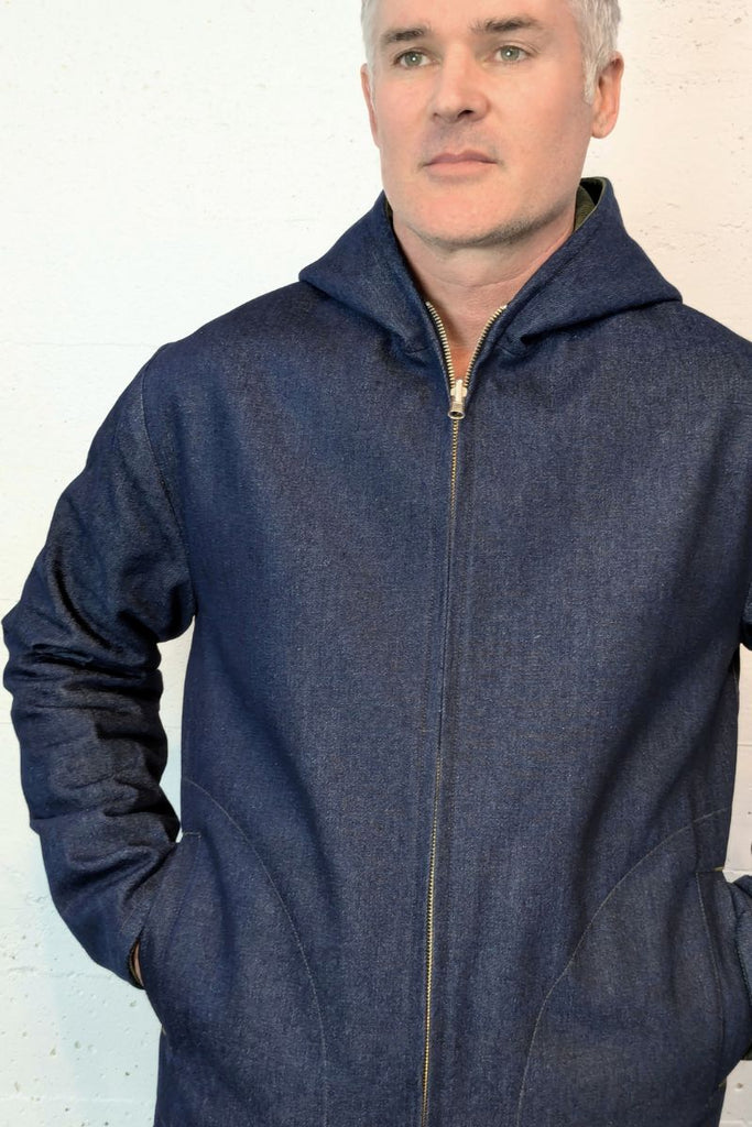 Reversible Jacket Moss Cord/Blue Denim