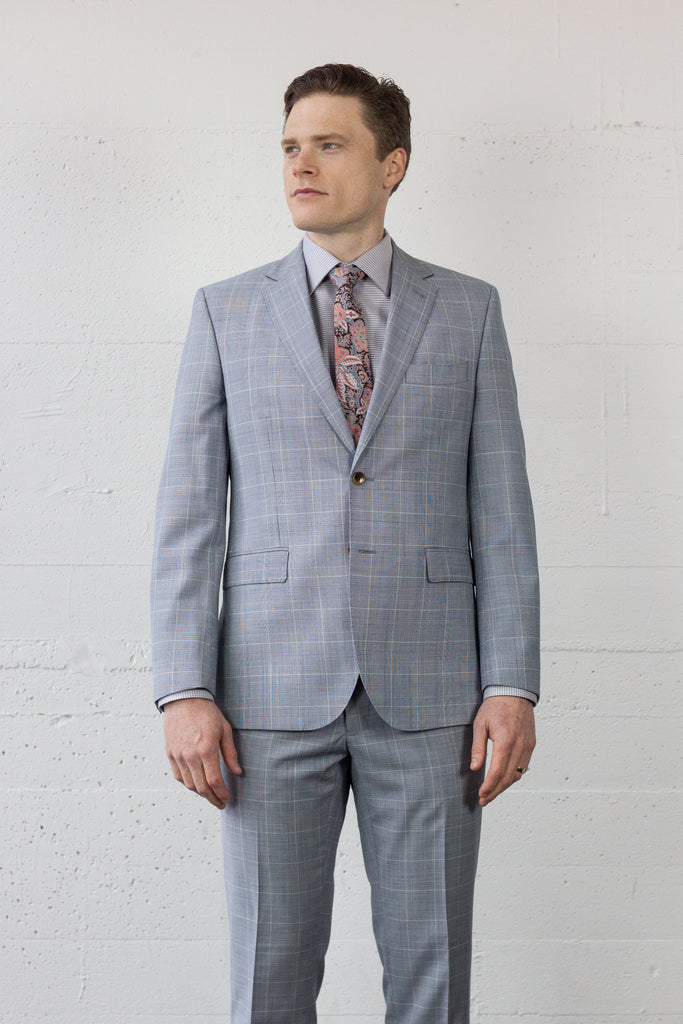 DOM Suit Dove Grey Check