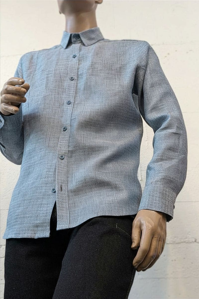 Tux Shirt Duck Egg Linen