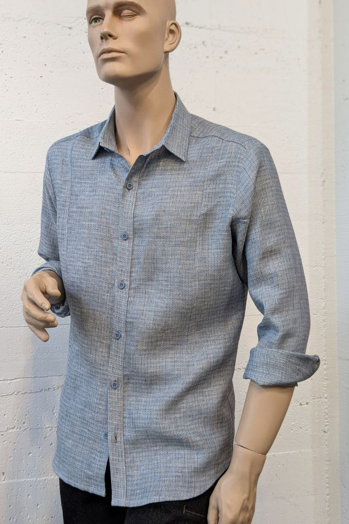 Tux Shirt Duck Egg Linen