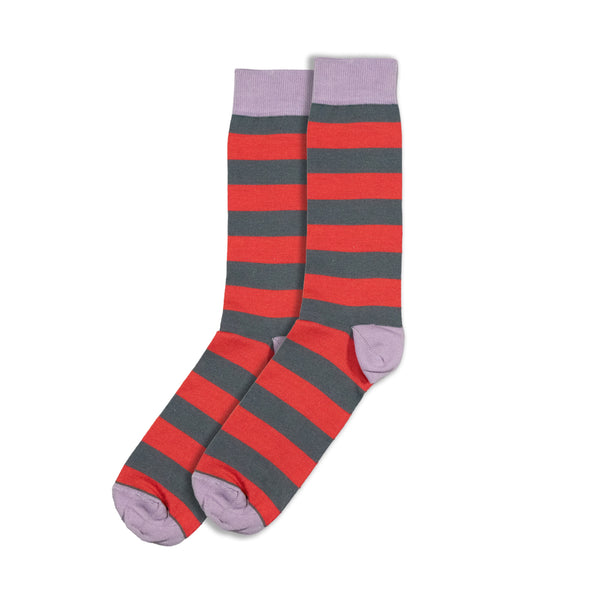 Block Stripe Cherry Cotton Socks
