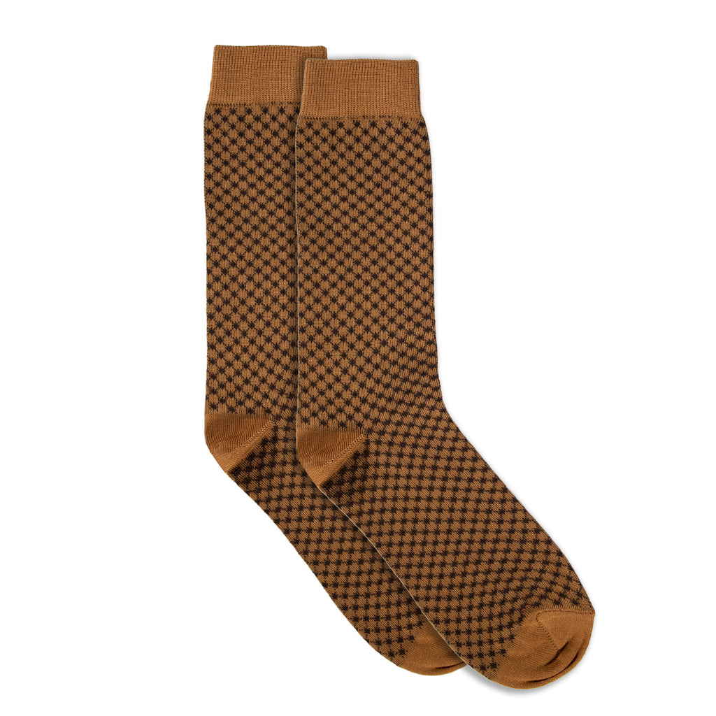 Caramel Hexagon Merino Socks