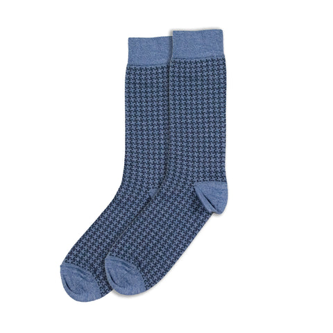 Denim Houndstooth Cotton Socks