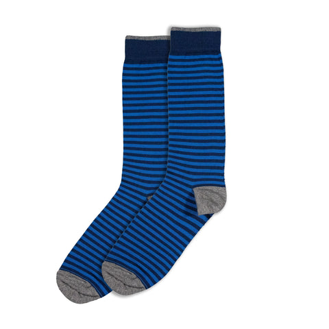 This Stripe Bright Blue Cotton Socks