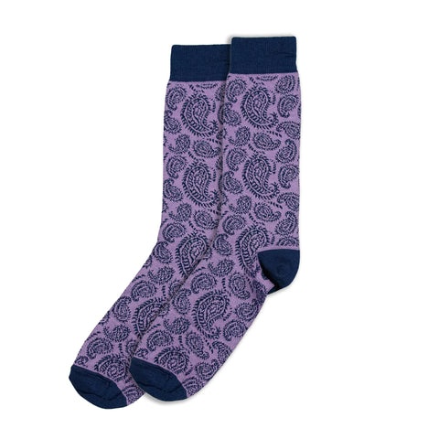 Lilac Paisley Cotton Socks