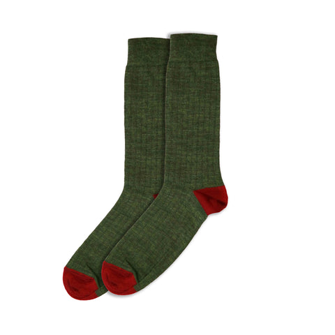 Moss Tongue & Groove Wool Socks