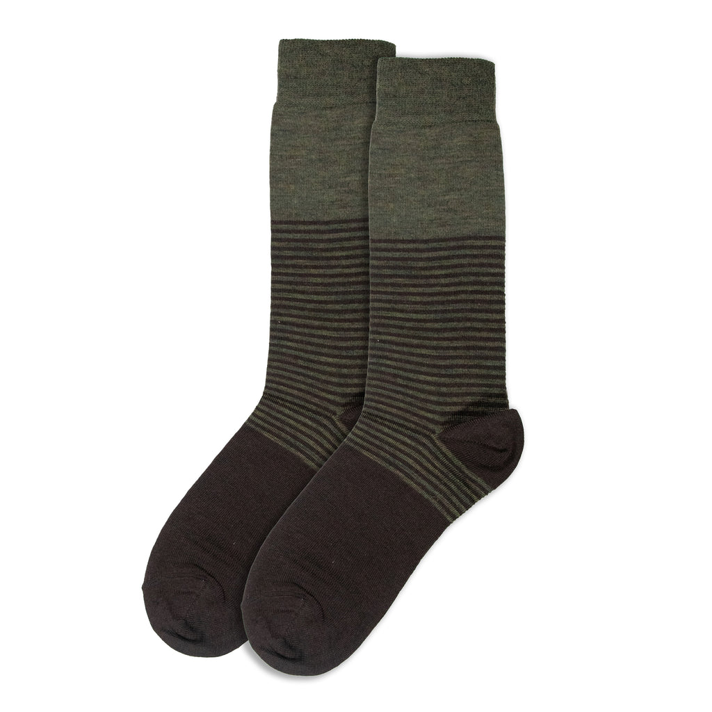 Khaki Stripe Wool Socks
