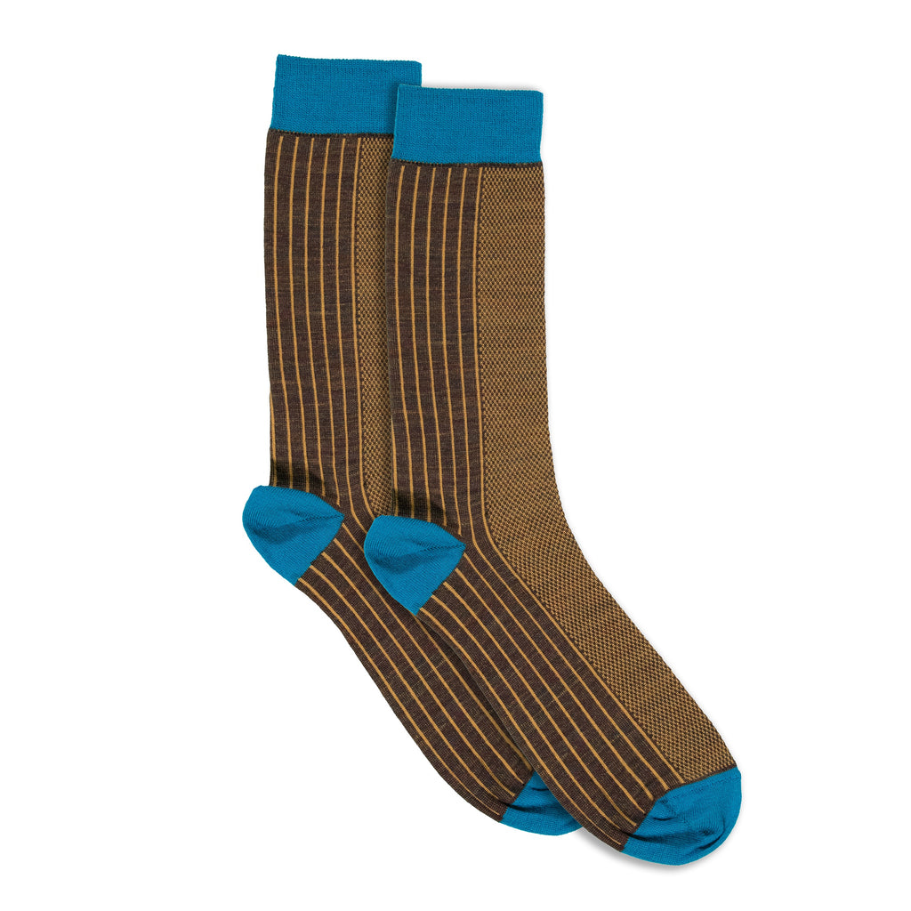 Brandy Stripe Wool Socks