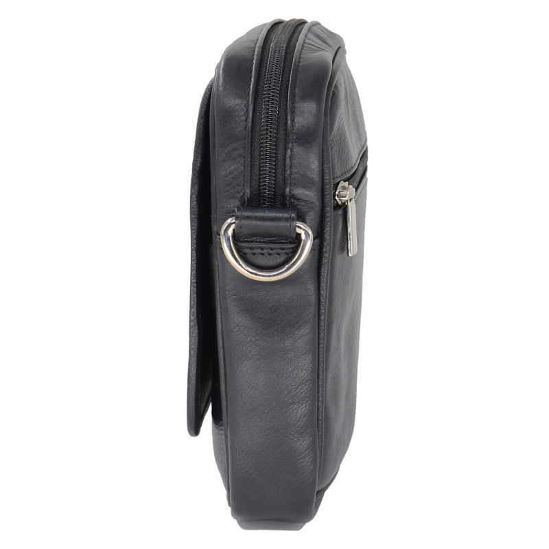 Bag Leather Messenger Portrait Black