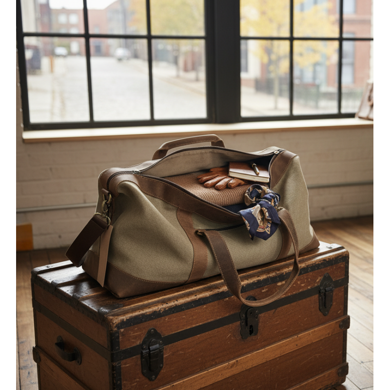 Back Road Canvas/Leather Overnight Bag