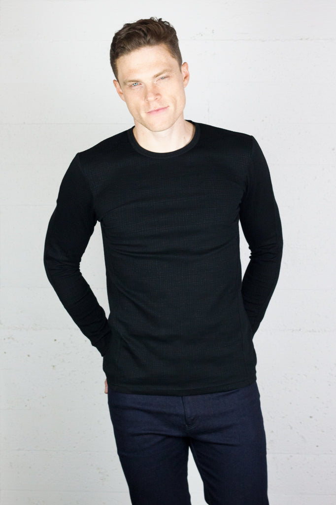 Miltos Crew Long Sleeve Black Text
