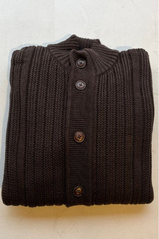 Florentino Chocolate Rib Knit Cardi