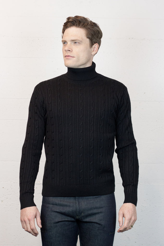 Turtle Neck Black Cable