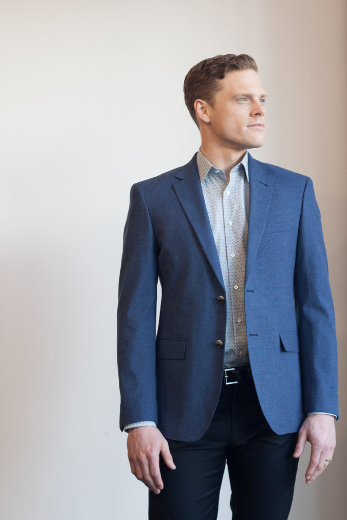 Cam Blazer Classic Blue Cotton