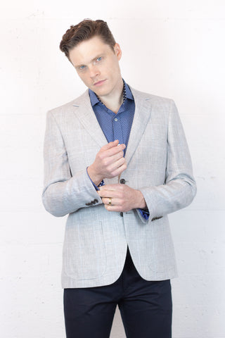 Summer Blazer Linen Nougat Check