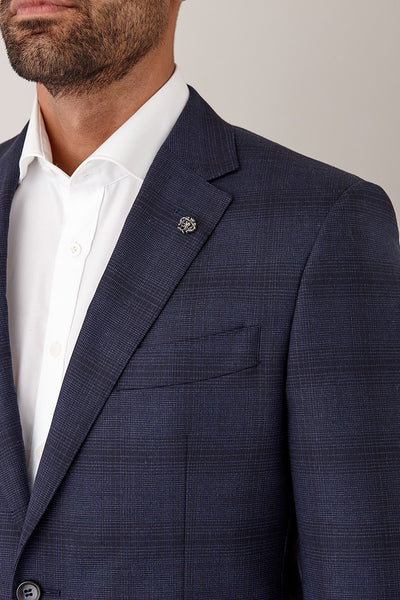 CAM Suit Rich Navy Plaid