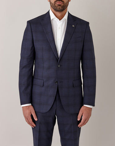 CAM Suit Rich Navy Plaid