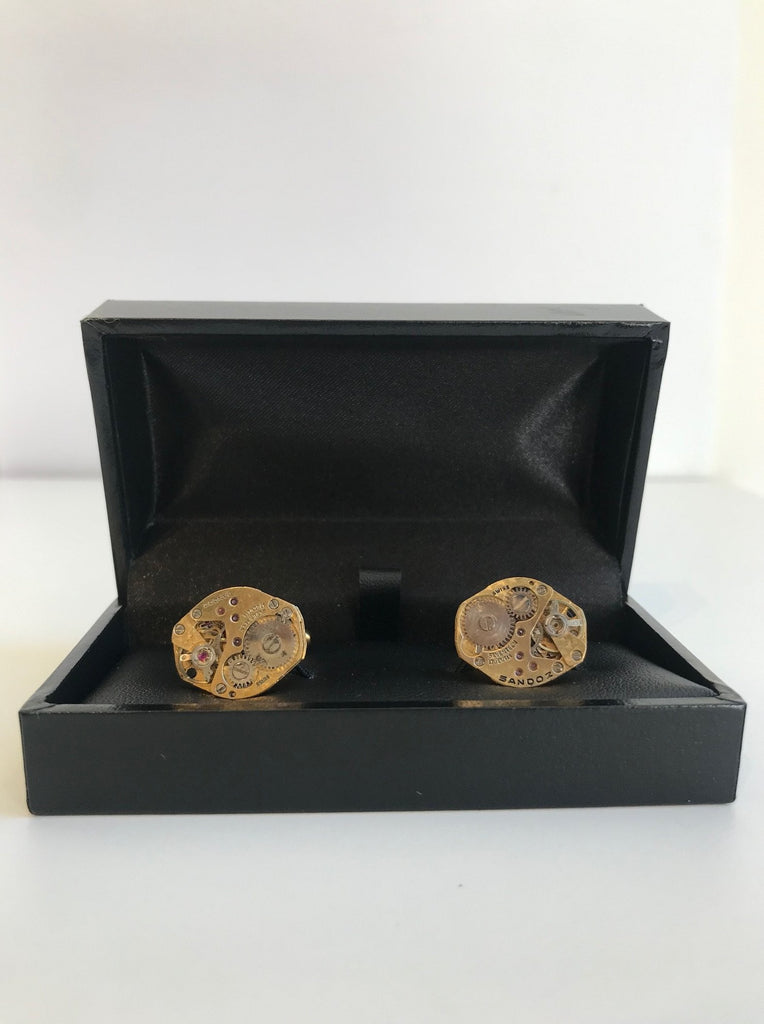 Cufflinks Cog Hexagon Gold