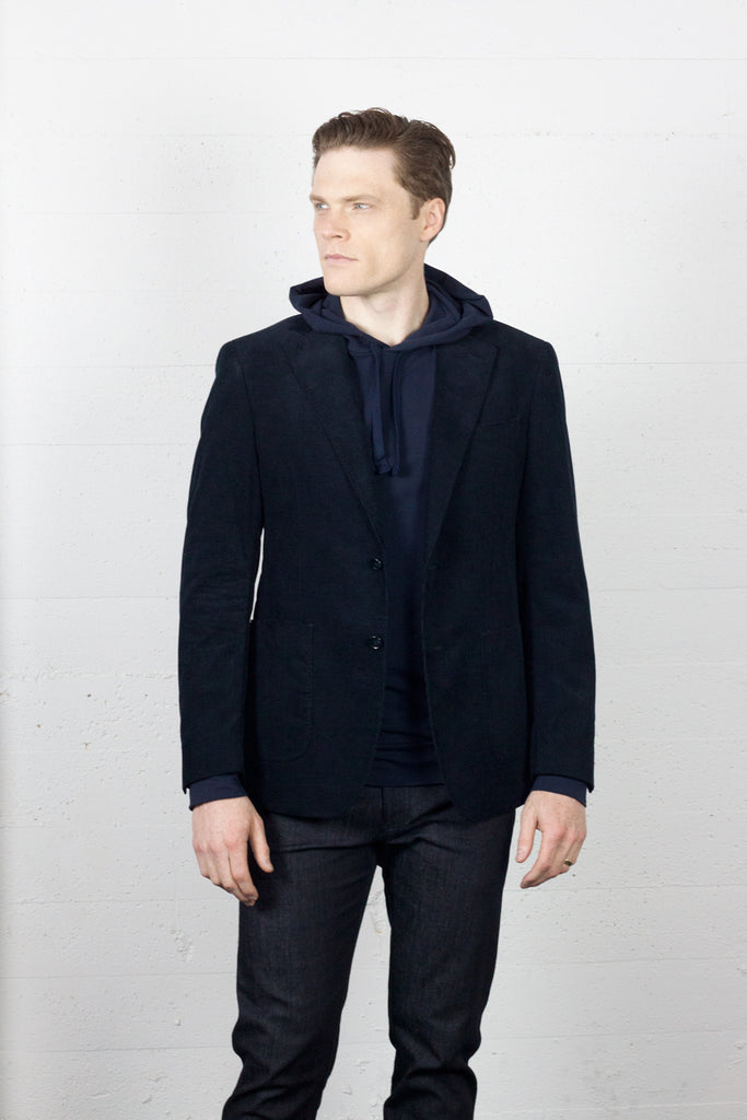 JB Navy Velvet Cord Blazer