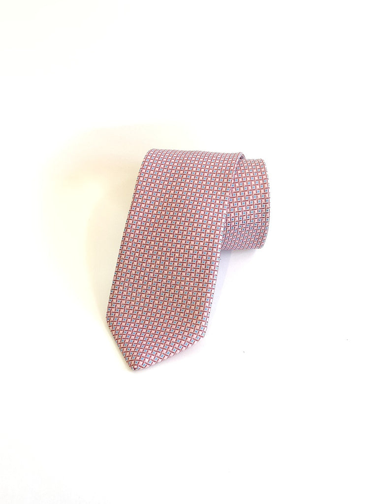 Pierre Cardin Tie Pink Blue Weave
