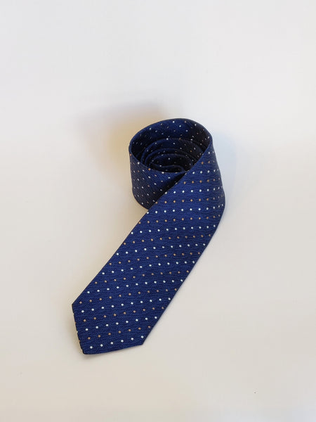 Tie Monti Castello Textured White Gold Dot