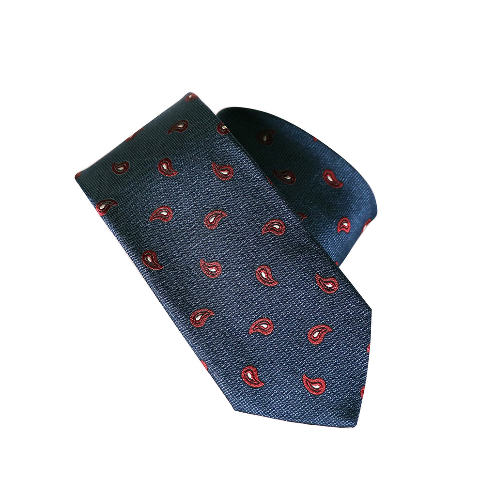 Tie Monti Castello Navy Red Mini Paisley