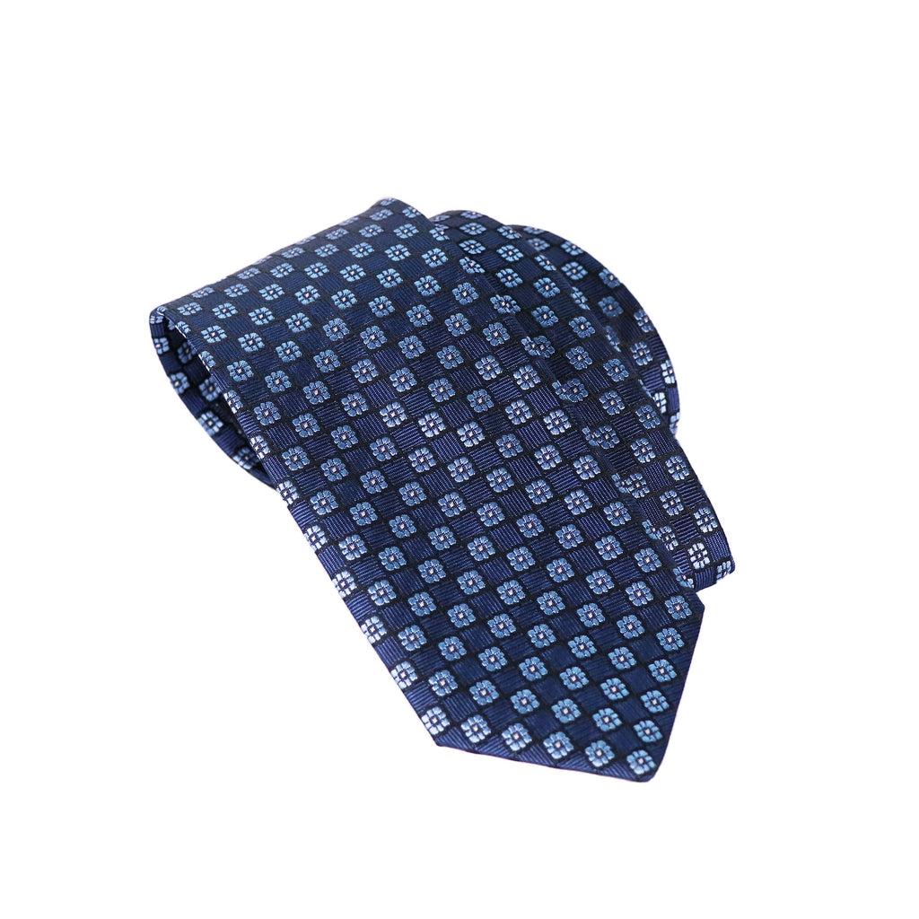 Tie Monti Castello Navy Sky Mini Flowers