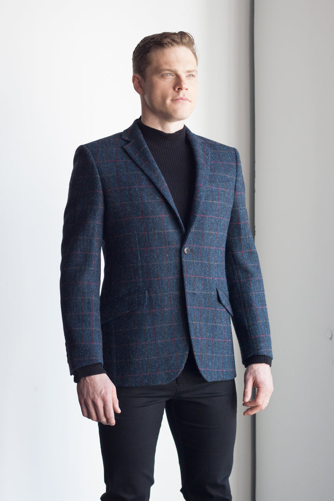 Flame Check Wool Tweed Blazer
