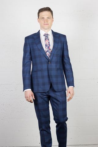 Gib Blue w/Red Blanket Check Suit