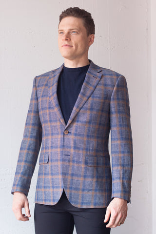 CAM Blazer Navy & Tan Check