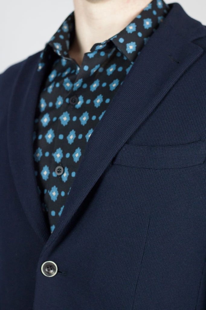 Knit Blend Navy Blazer