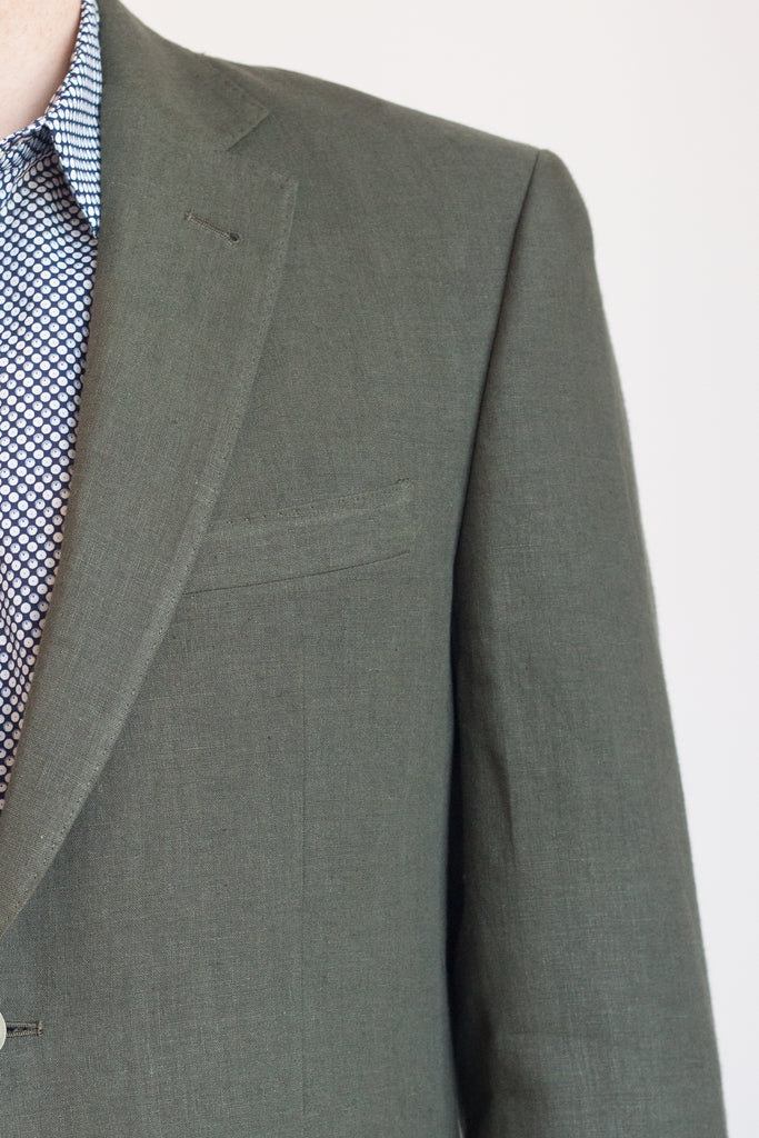 Cam Blazer Olive Grove Linen