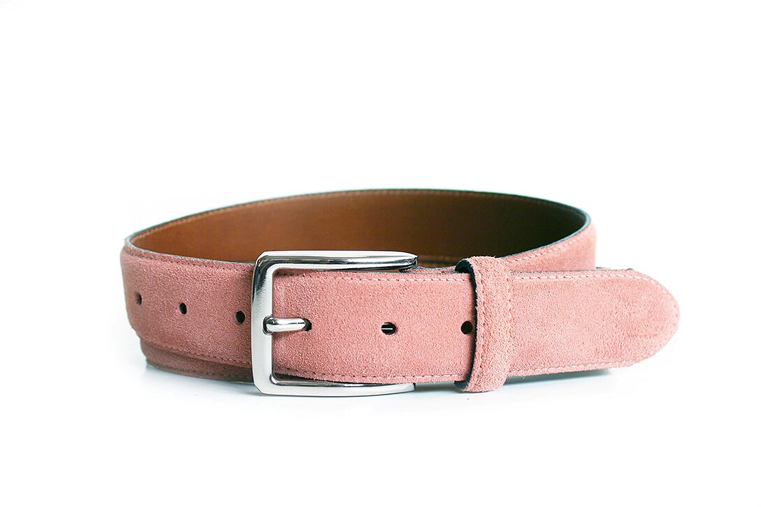 Pink store suede belt