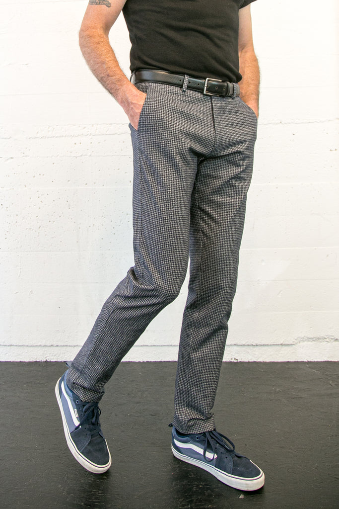 Navy Houndstooth Trousers