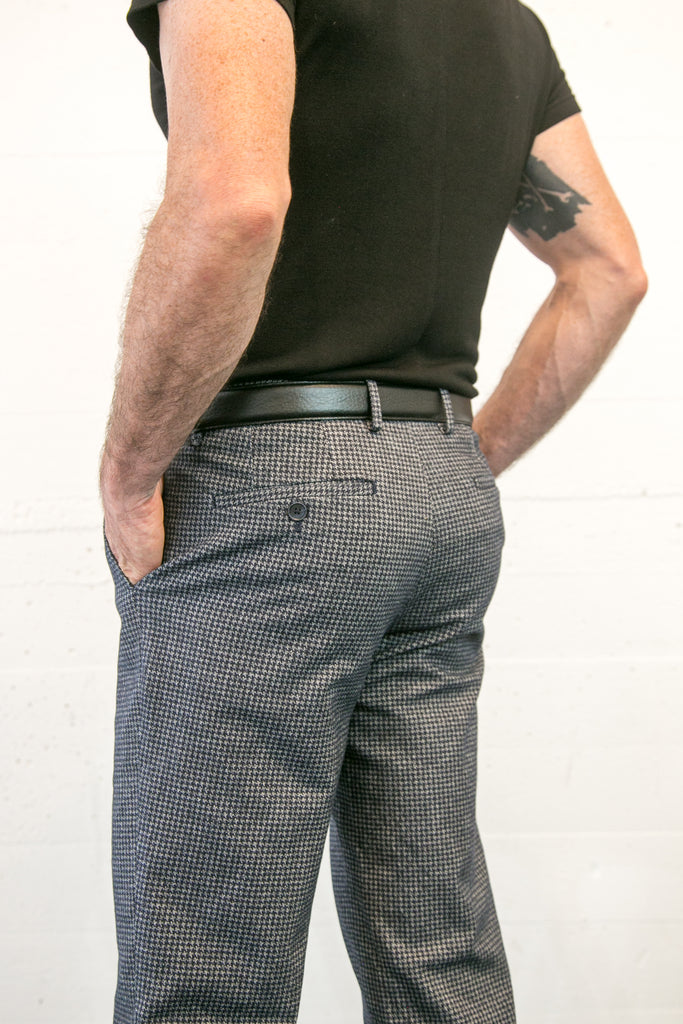 Navy Houndstooth Trousers