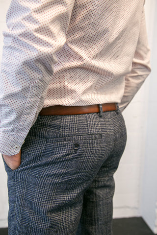 Navy Plaid Trousers