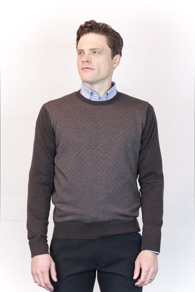 Brown Basket Weave Jumper