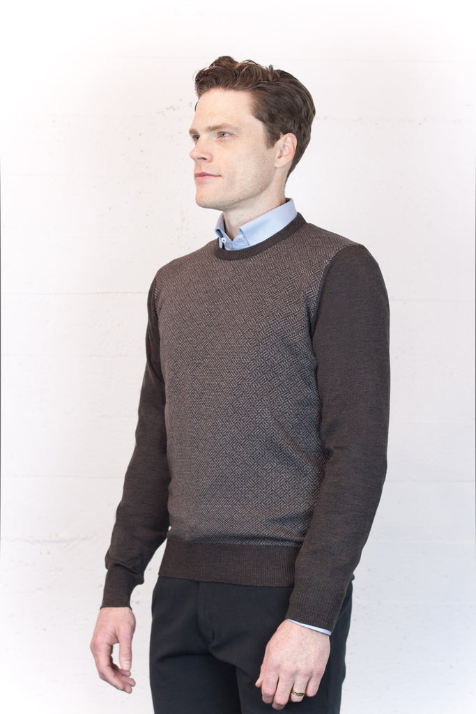 Brown Basket Weave Jumper