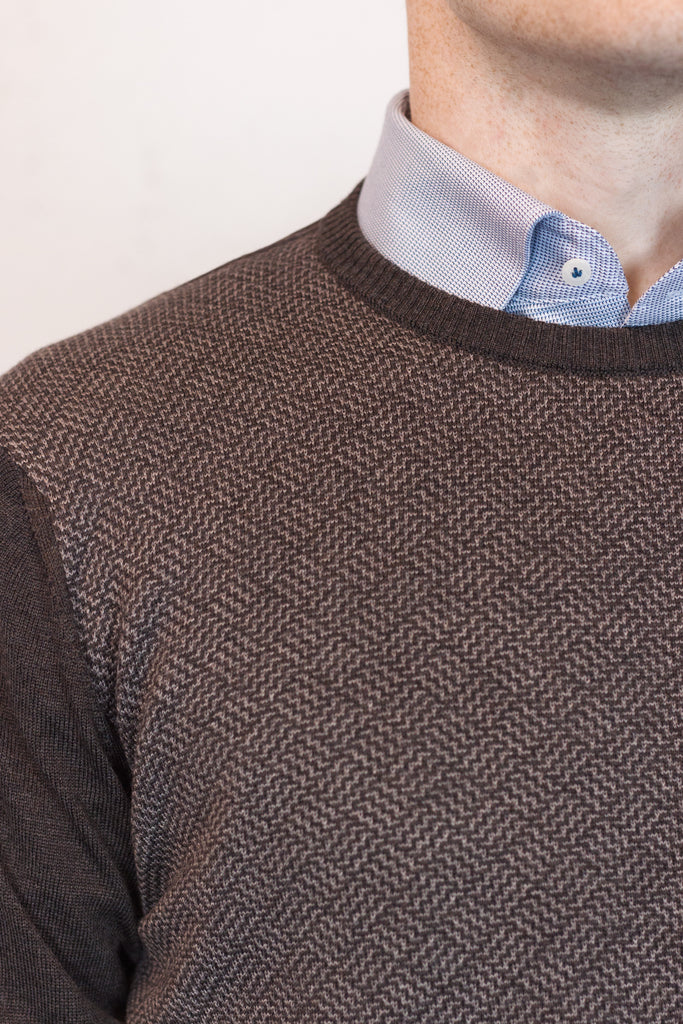 Brown Basket Weave Jumper